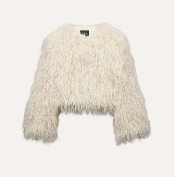 Zara Faux Fur Coat S - Picture 5 of 6